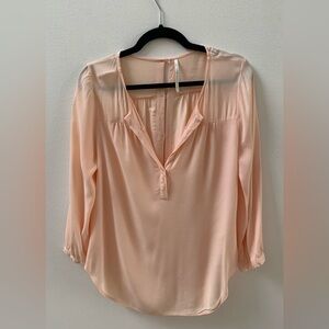 Twelfth Street By Cynthia Vincent Peach Long Sleeve Blouse